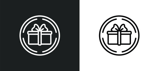 gift shop icon isolated in white and black colors. gift shop outline vector icon from signs collection for web, mobile apps and ui.