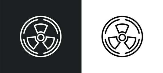 radioactive icon isolated in white and black colors. radioactive outline vector icon from signs collection for web, mobile apps and ui.