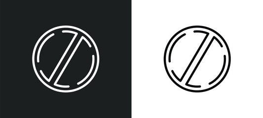 Obraz premium prohibition circle icon isolated in white and black colors. prohibition circle outline vector icon from signs collection for web, mobile apps and ui.