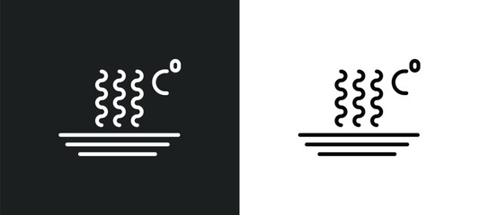 heat icon isolated in white and black colors. heat outline vector icon from signs collection for web, mobile apps and ui.