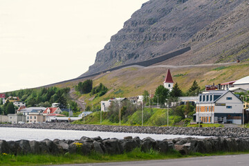 Small fishing village town Patreksfj&ouml;r&eth;ur in the Westfjords of Iceland