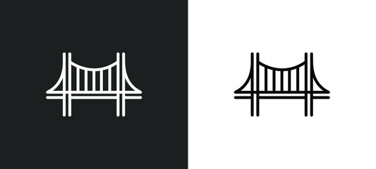 bridge icon isolated in white and black colors. bridge outline vector icon from signs collection for web, mobile apps and ui.