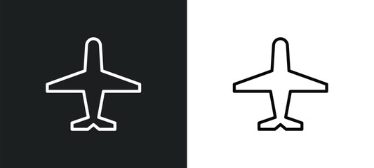 airport icon isolated in white and black colors. airport outline vector icon from signs collection for web, mobile apps and ui.