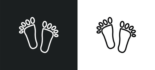 barefoot icon isolated in white and black colors. barefoot outline vector icon from signs collection for web, mobile apps and ui.