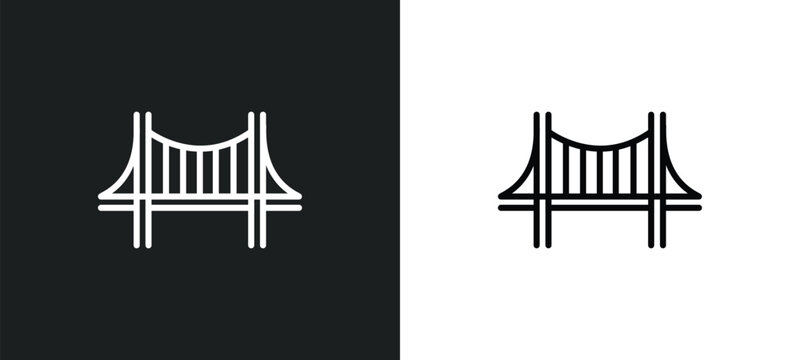 bridge icon isolated in white and black colors. bridge outline vector icon from signs collection for web, mobile apps and ui.