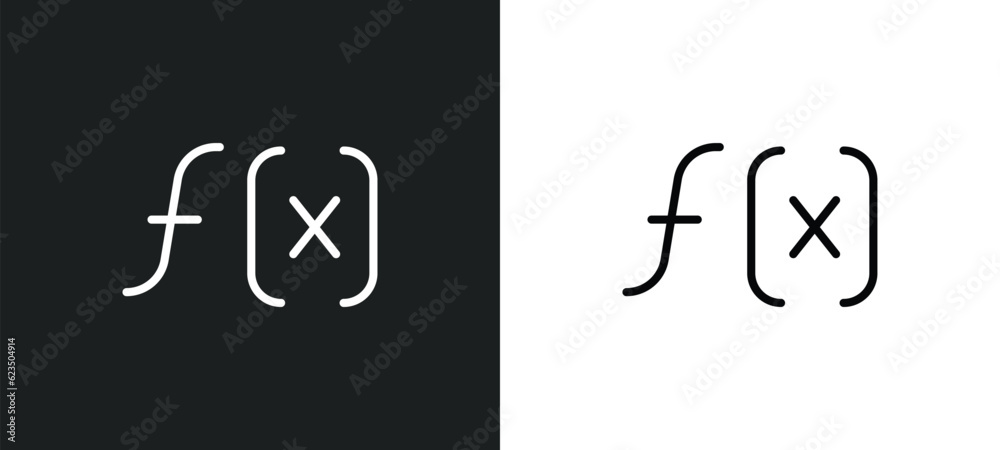 Poster function icon isolated in white and black colors. function outline vector icon from shapes collectio