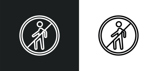 no entry icon isolated in white and black colors. no entry outline vector icon from signs collection for web, mobile apps and ui.