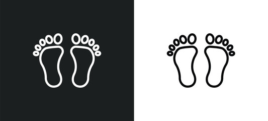 human foot prints icon isolated in white and black colors. human foot prints outline vector icon from shapes collection for web, mobile apps and ui.