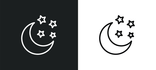 Obraz premium clear night icon isolated in white and black colors. clear night outline vector icon from shapes collection for web, mobile apps and ui.