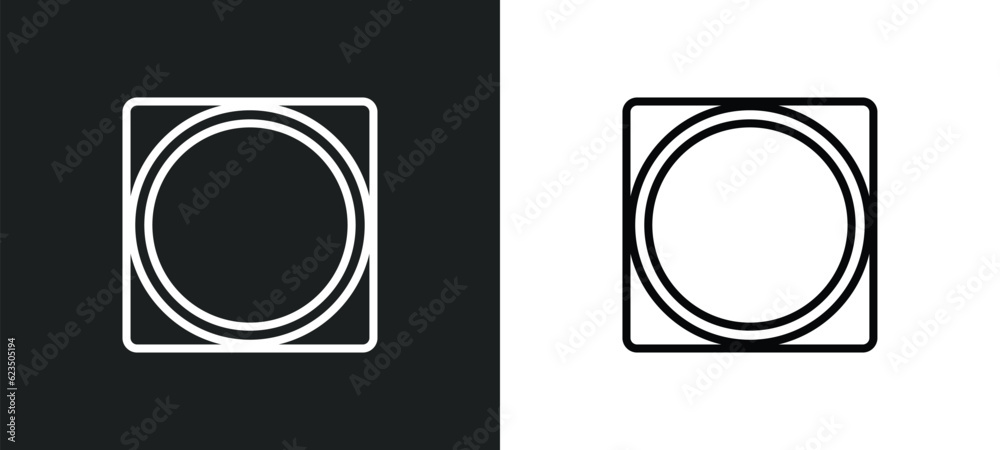 Poster vignette icon isolated in white and black colors. vignette outline vector icon from shapes collectio