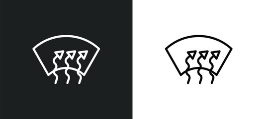 windshield defrost icon isolated in white and black colors. windshield defrost outline vector icon from shapes collection for web, mobile apps and ui.