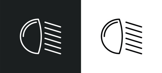 low beam icon isolated in white and black colors. low beam outline vector icon from shapes collection for web, mobile apps and ui. © Farahim