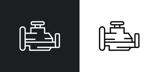 malfunction indicador icon isolated in white and black colors. malfunction indicador outline vector icon from shapes collection for web, mobile apps and ui.