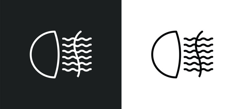 fog light icon isolated in white and black colors. fog light outline vector icon from shapes collection for web, mobile apps and ui.