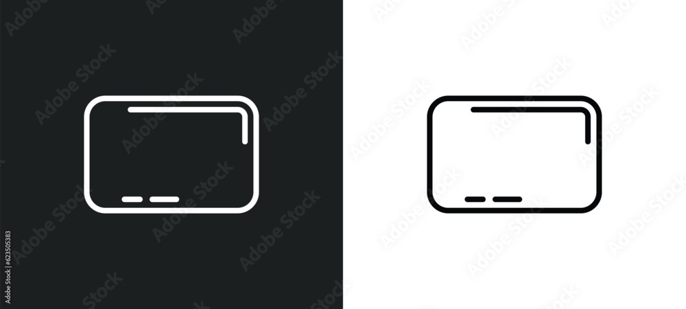 Poster rounded rectangle icon isolated in white and black colors. rounded rectangle outline vector icon fro