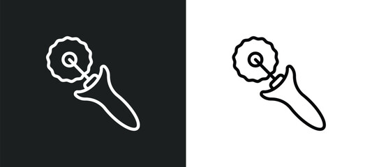 tracing wheel icon isolated in white and black colors. tracing wheel outline vector icon from sew collection for web, mobile apps and ui.