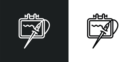 needlework icon isolated in white and black colors. needlework outline vector icon from sew collection for web, mobile apps and ui.