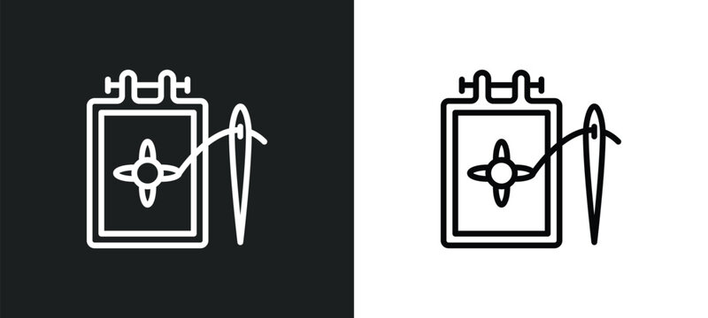 needlepoint icon isolated in white and black colors. needlepoint outline vector icon from sew collection for web, mobile apps and ui.
