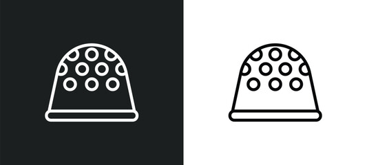 thimble icon isolated in white and black colors. thimble outline vector icon from sew collection for web, mobile apps and ui.