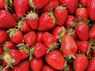 Strawberry. Fresh organic berries macro. Fruit background