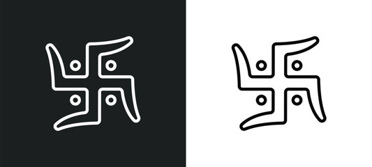 swastica icon isolated in white and black colors. swastica outline vector icon from religion collection for web, mobile apps and ui. - obrazy, fototapety, plakaty