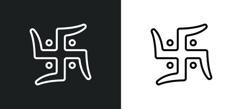 swastica icon isolated in white and black colors. swastica outline vector icon from religion collection for web, mobile apps and ui.