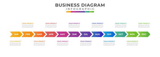 calendar modern Timeline diagram. presentation vector infographic template for business.
