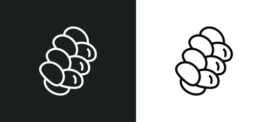 challah icon isolated in white and black colors. challah outline vector icon from religion collection for web, mobile apps and ui.