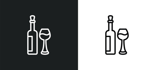 hebrew wine icon isolated in white and black colors. hebrew wine outline vector icon from religion collection for web, mobile apps and ui.