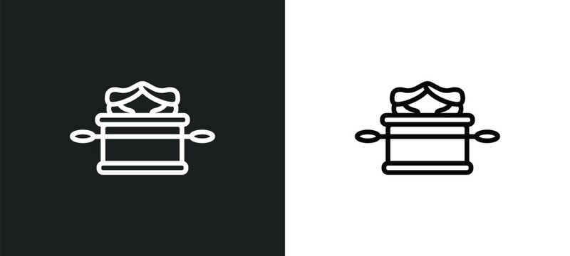ark of the convenant icon isolated in white and black colors. ark of the convenant outline vector icon from religion collection for web, mobile apps and ui.