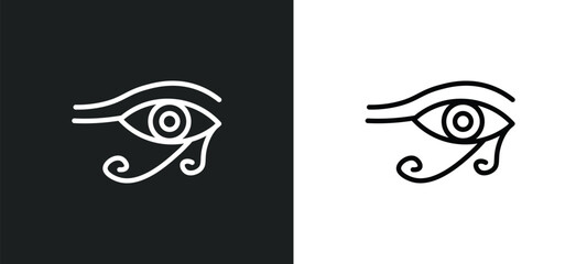 eye of ra icon isolated in white and black colors. eye of ra outline vector icon from religion collection for web, mobile apps and ui. - obrazy, fototapety, plakaty