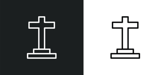Fototapeta premium christianity icon isolated in white and black colors. christianity outline vector icon from religion collection for web, mobile apps and ui.