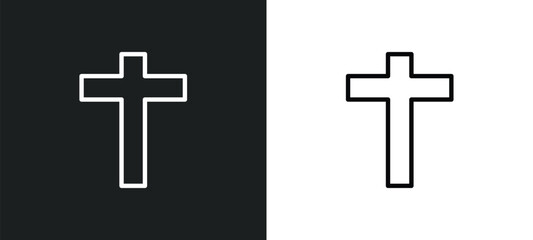 Obraz premium christian icon isolated in white and black colors. christian outline vector icon from religion collection for web, mobile apps and ui.