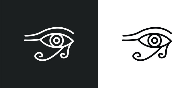 eye of ra icon isolated in white and black colors. eye of ra outline vector icon from religion collection for web, mobile apps and ui.