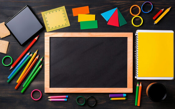 Front view of chalkboard mockup template 3d design