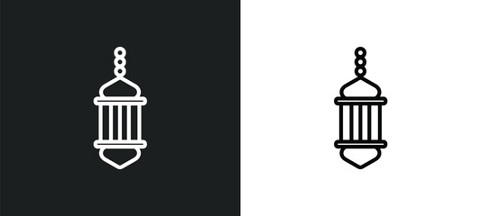 arabic lamp icon isolated in white and black colors. arabic lamp outline vector icon from religion collection for web, mobile apps and ui.