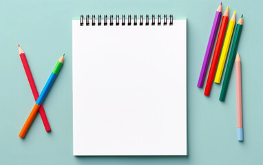 Notebook with school tools isolated render 3d
