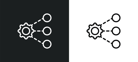 sharing icon isolated in white and black colors. sharing outline vector icon from seo collection for web, mobile apps and ui.