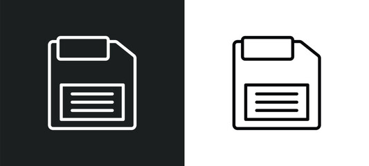floppy disk icon isolated in white and black colors. floppy disk outline vector icon from seo collection for web, mobile apps and ui.