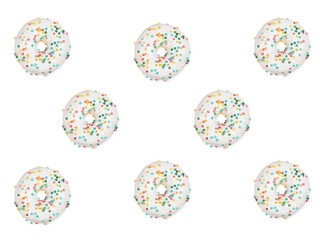 White chocolate donut background and wallpaper