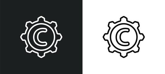 copyright icon isolated in white and black colors. copyright outline vector icon from seo collection for web, mobile apps and ui.