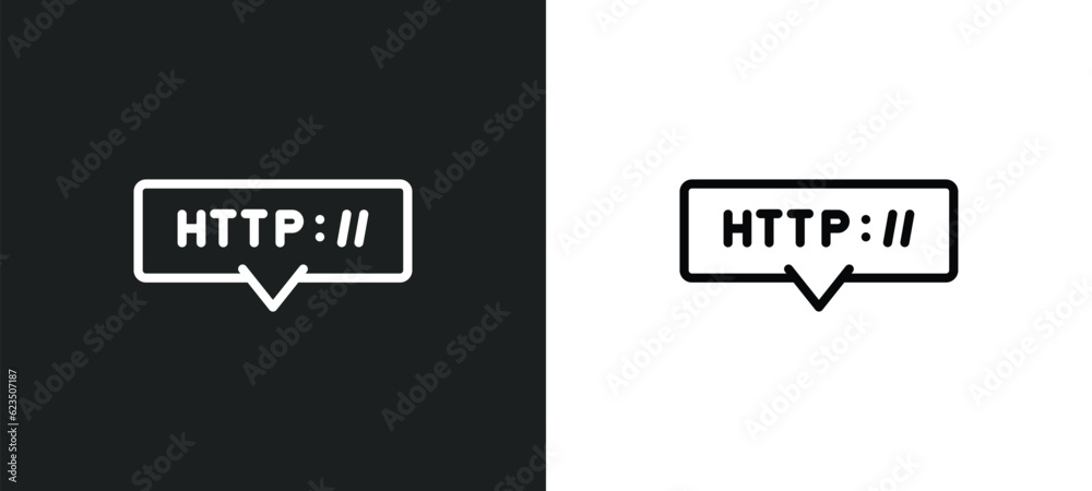 Poster http icon isolated in white and black colors. http outline vector icon from programming collection f