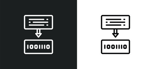 Obraz premium compiler icon isolated in white and black colors. compiler outline vector icon from programming collection for web, mobile apps and ui.