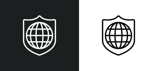 secured network icon isolated in white and black colors. secured network outline vector icon from programming collection for web, mobile apps and ui.