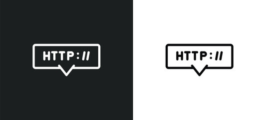 http icon isolated in white and black colors. http outline vector icon from programming collection for web, mobile apps and ui.