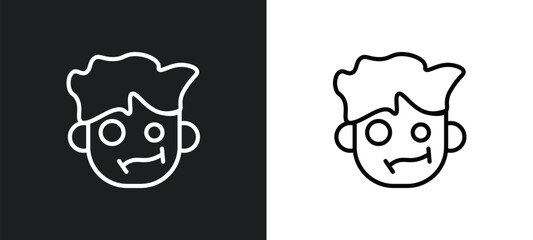 confused smile icon isolated in white and black colors. confused smile outline vector icon from people collection for web, mobile apps and ui.