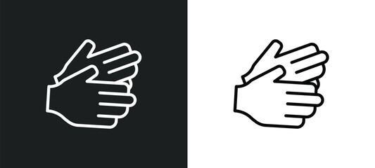 partners claping hands icon isolated in white and black colors. partners claping hands outline vector icon from people collection for web, mobile apps and ui.