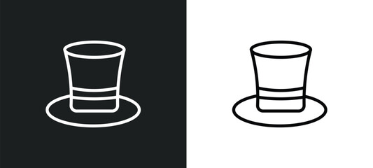 tall hat icon isolated in white and black colors. tall hat outline vector icon from people collection for web, mobile apps and ui.