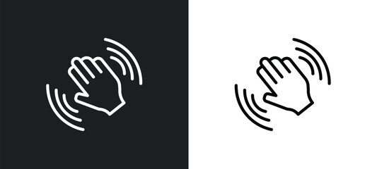 waving goodbye icon isolated in white and black colors. waving goodbye outline vector icon from people collection for web, mobile apps and ui.