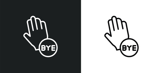 Obraz premium goodbye icon isolated in white and black colors. goodbye outline vector icon from people collection for web, mobile apps and ui.